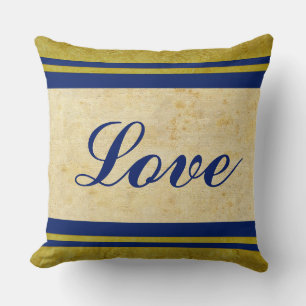 Coussin Vieux papier & rayures bleu foncé + vos idées