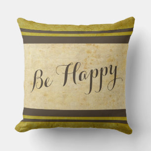 Coussin Vieux papier & rayures brun foncé + vos idées