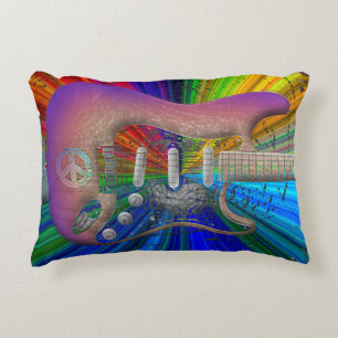 Coussin vif d'accent de guitare de paix de