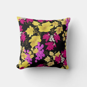 Coussin Vigne de raisin sans soudure Fleurs roses florales