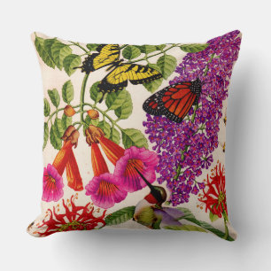 Coussin vigne de trompette, buisson papillon, baume d'abei