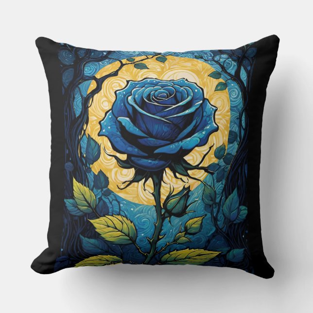 Coussin Vignes Roses bleues 3 (Recto)