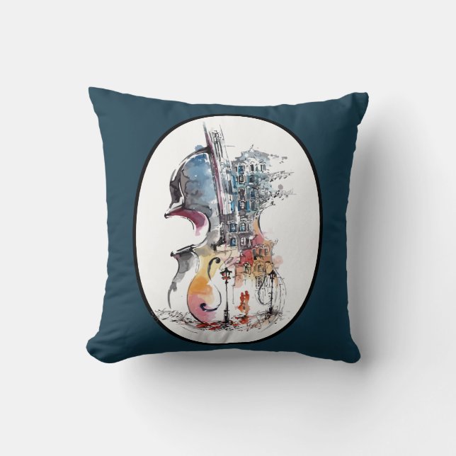Coussin Vignette de violoncelle (Recto)