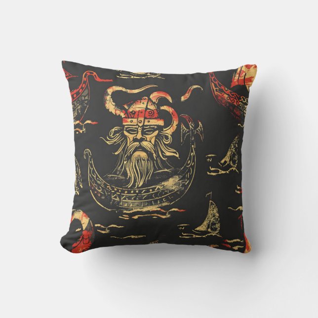 Coussin Viking Theme Ocean Scene (Recto)