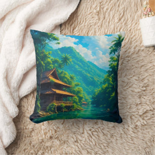 Coussin Village dans l'étreinte de la nature