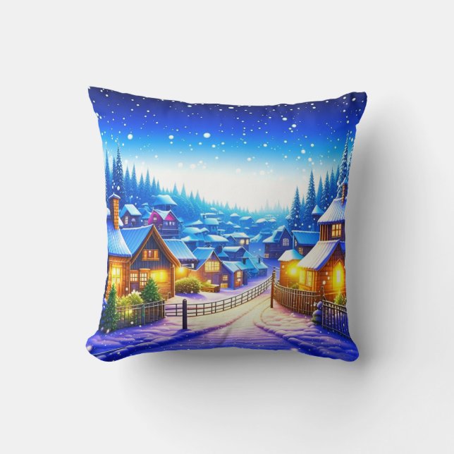 Coussin Village de Noël (Recto)