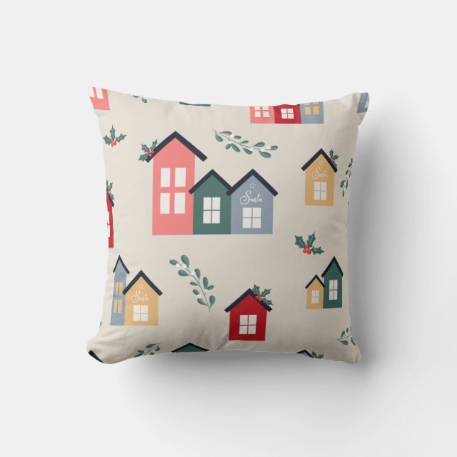 Coussin Village de Noël Holly Cute (Recto)