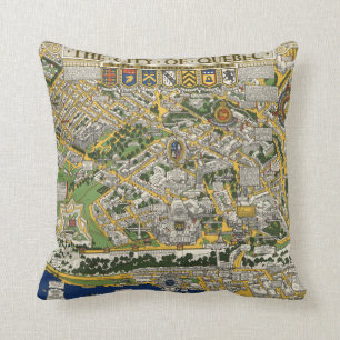 Coussin Ville de carte du Québec