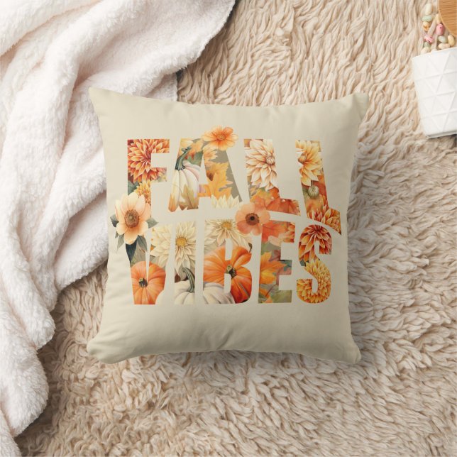 Coussin Villes d'automne aquarelle fleurs sauvages feuille (Couverture)