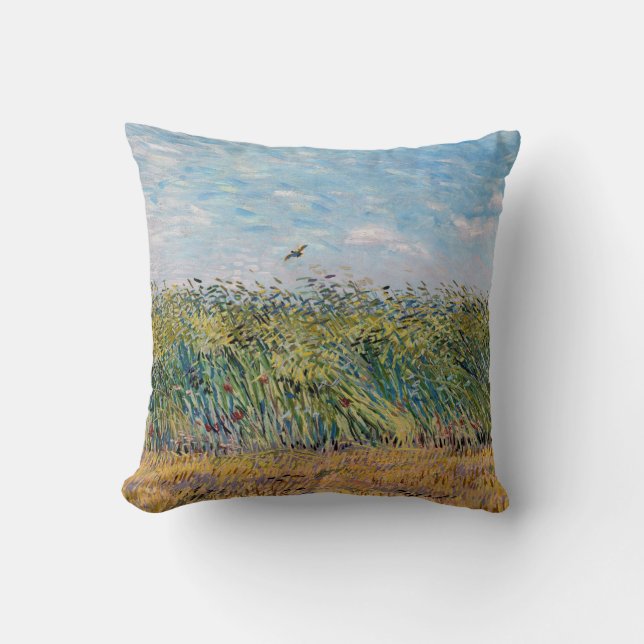 Coussin Vincent van Gogh - Champ de blé avec une lark (Recto)