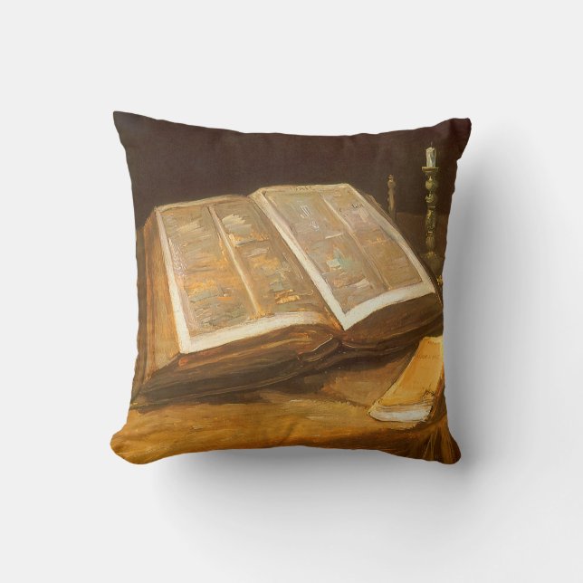 Coussin Vincent van Gogh - La vie morte avec la Bible (Recto)