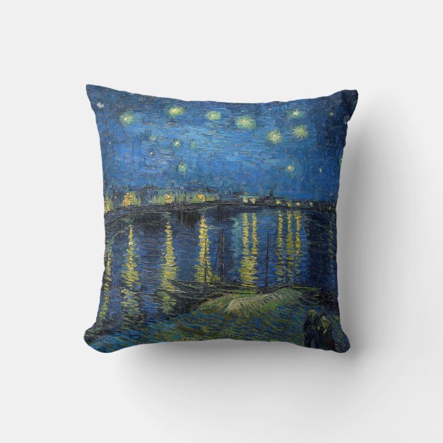 Coussin Vincent van Gogh - Nuit étoilée sur le Rhône (Recto)