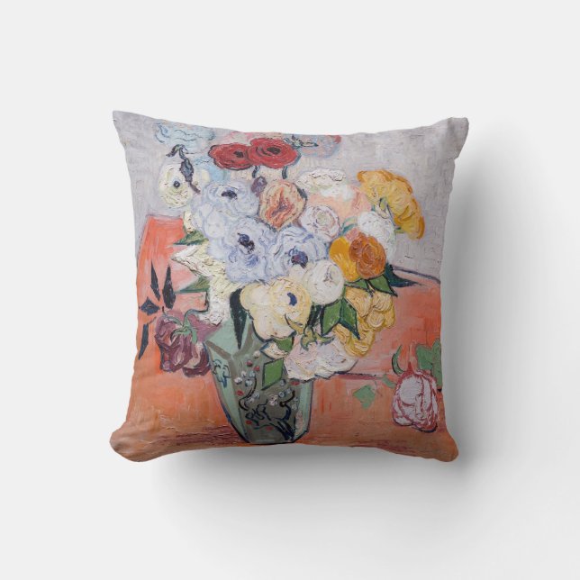 Coussin Vincent van Gogh - Vase avec Roses et anémones (Recto)