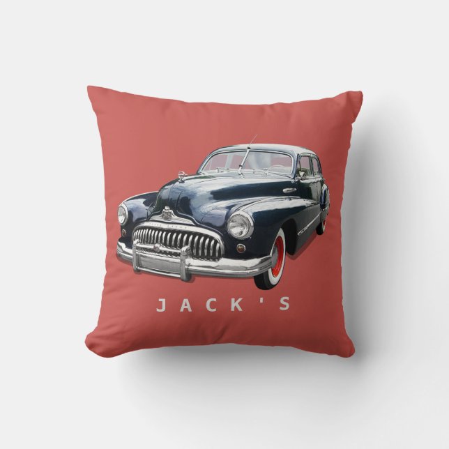 Coussin Vintage 1940s Black Buick Custom (Recto)