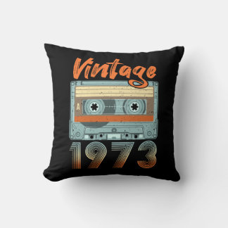Coussin Vintage 1973 50th birthday cassette tape for men w
