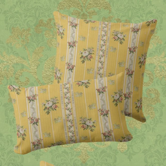 Coussin Vintage Antique Wallpaper Yellow  (Vintage antique wallpaper)