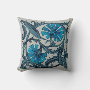 Coussin vintage blue antiflower graphic