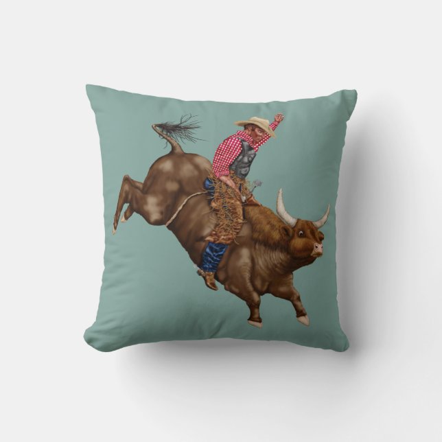 Coussin Vintage bull équitation cowboy (Recto)