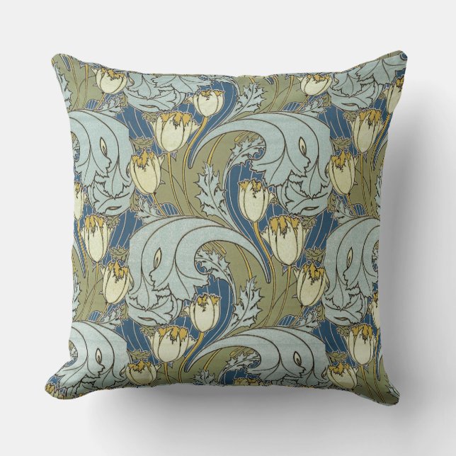 Coussin Vintage Charles Voysey Tulip (Recto)