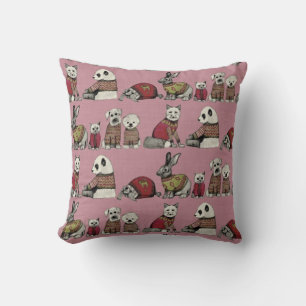 Coussin vintage chaudières rose