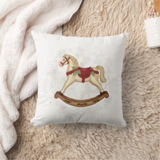 Coussin Vintage Christmas Rocking Horse