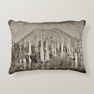 Coussin vintage d'accent de cactus de Saguaro