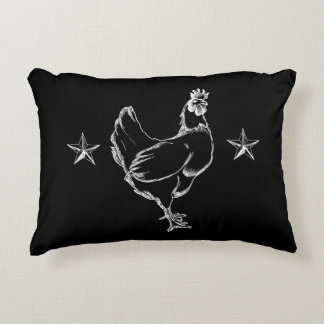 Coussin vintage d'accent d'impression de poulet et