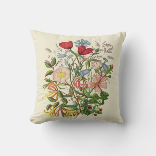 Coussin vintage de bouquet floral (Recto)