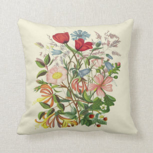 Coussin vintage de bouquet floral