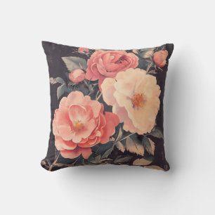 Coussin vintage de Bouquet Rose