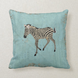 Coussin vintage de Mojo de bleu de poudre de zèbr