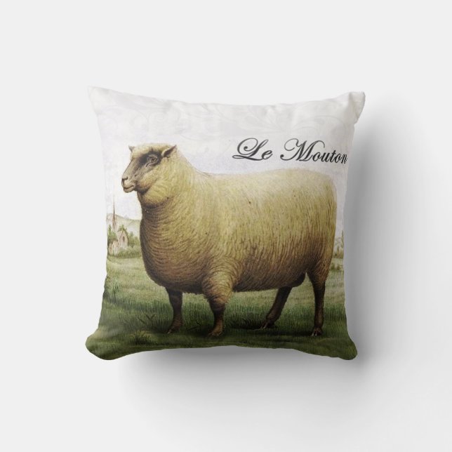 Coussin vintage de moutons (Recto)