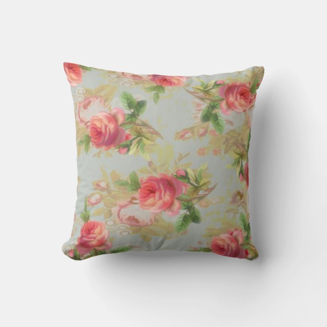 Coussin vintage de roses (Recto)