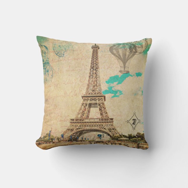 Coussin vintage de Tour Eiffel (Recto)