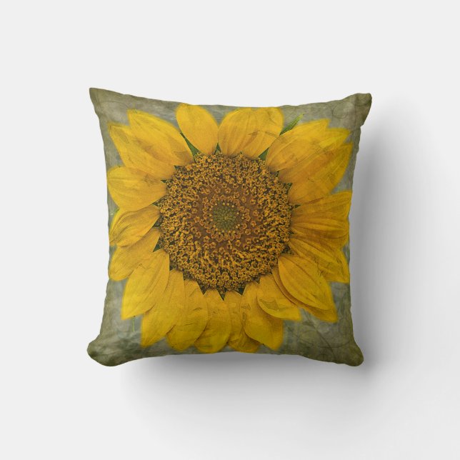Coussin vintage de tournesol (Recto)