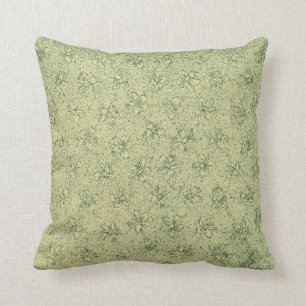 Coussin vintage de vert sauge de violettes