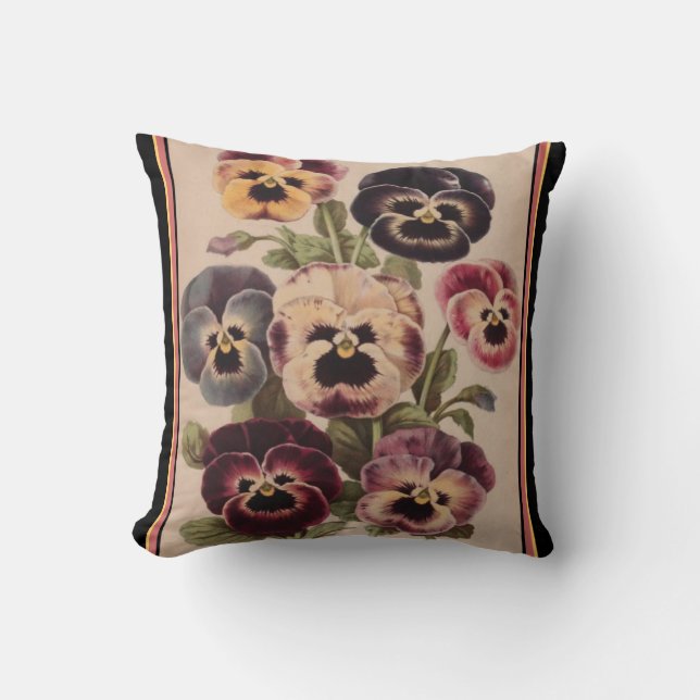 Coussin vintage Design Pansy (Recto)