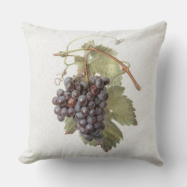 Coussin vintage d'image de raisin (Recto)