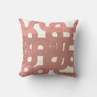 Coussin Vintage dynamique : lignes colorées Abstraites
