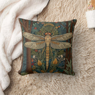 Coussin Vintage élégant art nouveau dragonfly boho chic