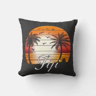Coussin Vintage Fiji Palm Trees Summer Beach