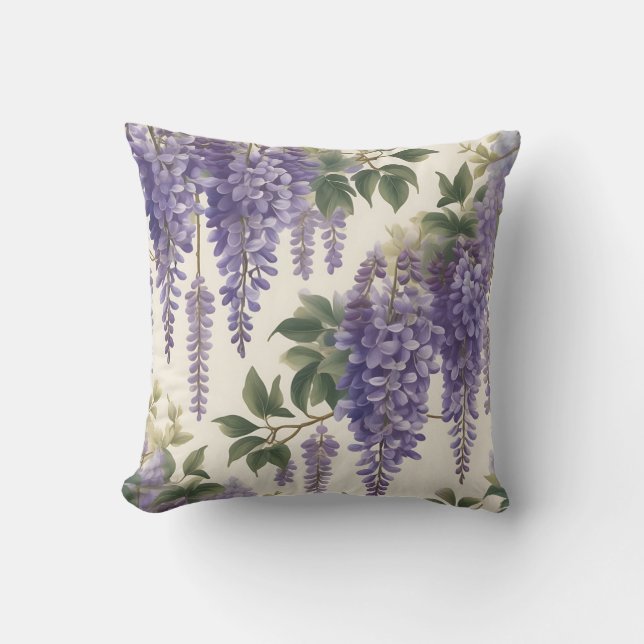 Coussin Vintage Floral Wisteria (Recto)