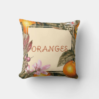 Coussin Vintage Flowers and Oranges