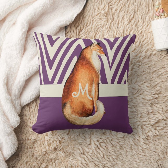 Coussin VINTAGE Fox Monogramme violet (Couverture)