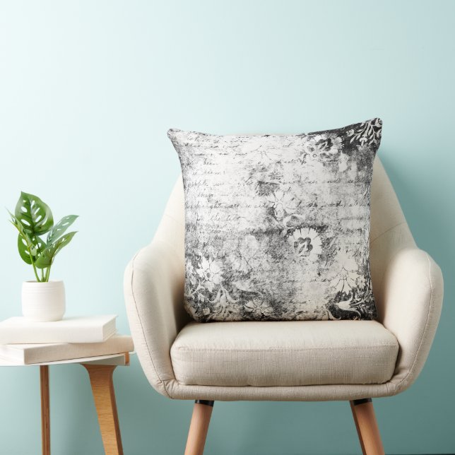 Coussin Vintage Gothique Grunge Distressed Shabby (Chaise)