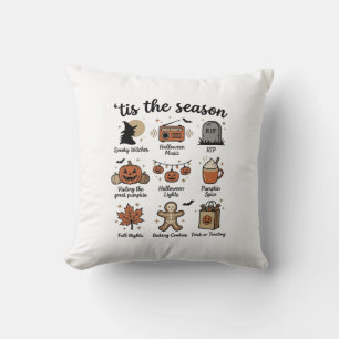 Coussin Vintage Halloween Season Checklist Shirt Design_1