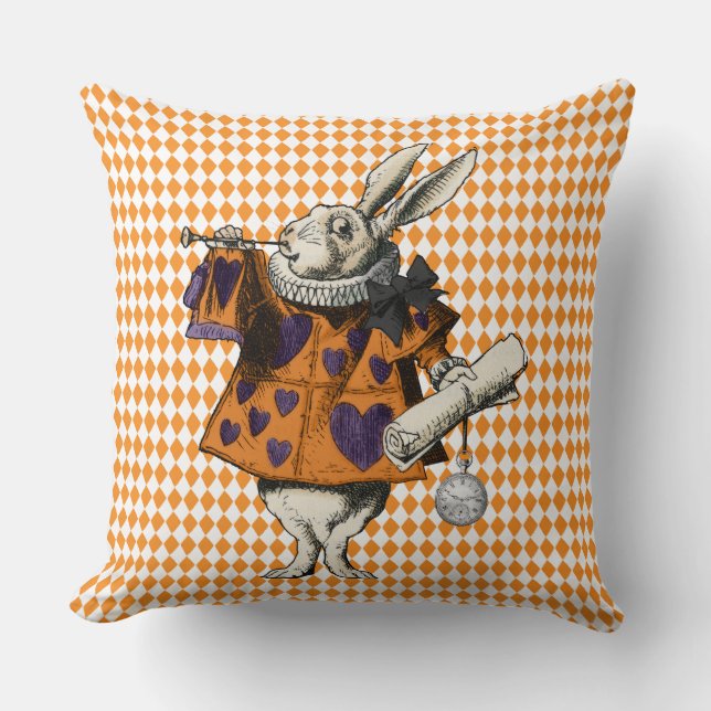 Coussin Vintage Halloween White Rabbit Alice Au Pays Des M (Recto)
