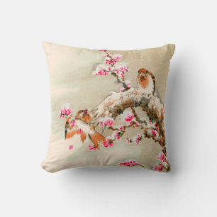 Coussin Vintage japonais sur une branche