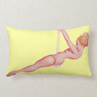 Coussin vintage jaune heureux