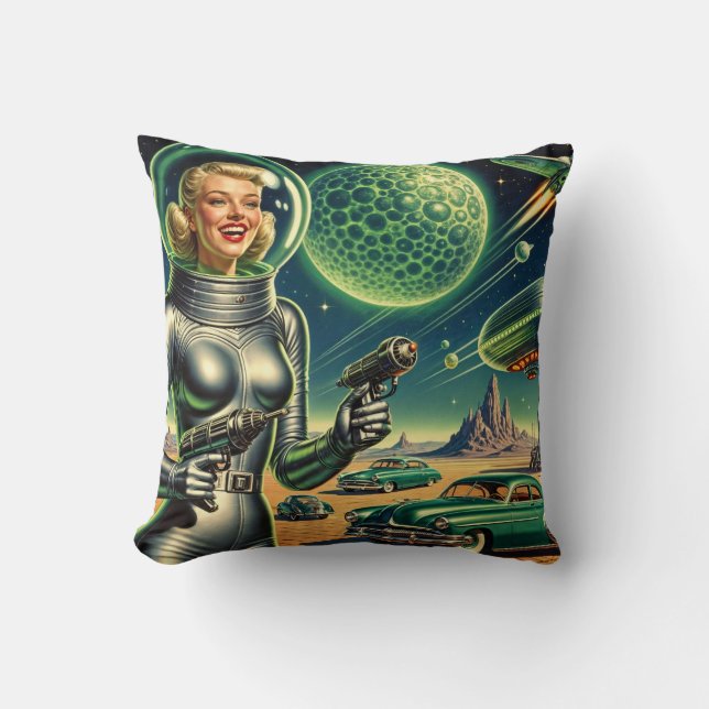 Coussin Vintage Laser Beam Pin-Up  (Recto)